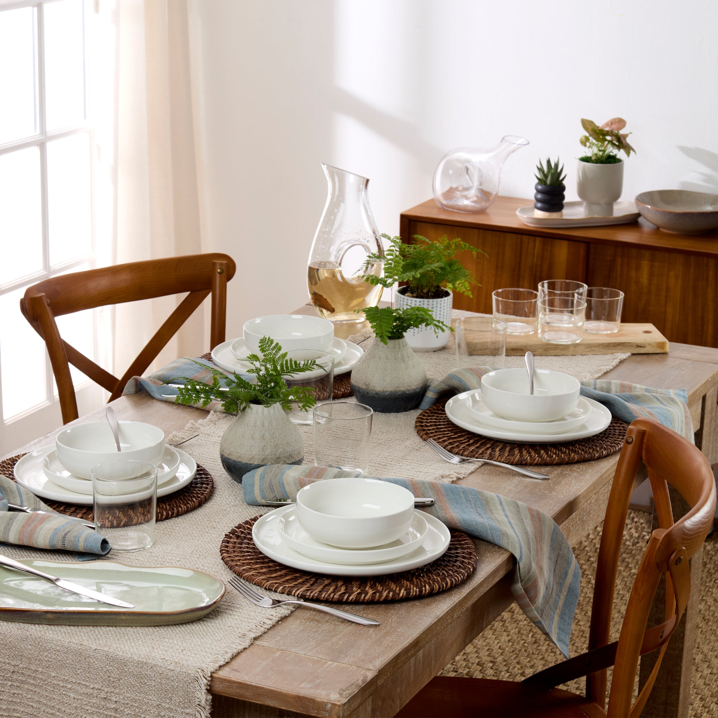 Classic White Porcelain Dinnerware Set, 12-Piece - Image 2