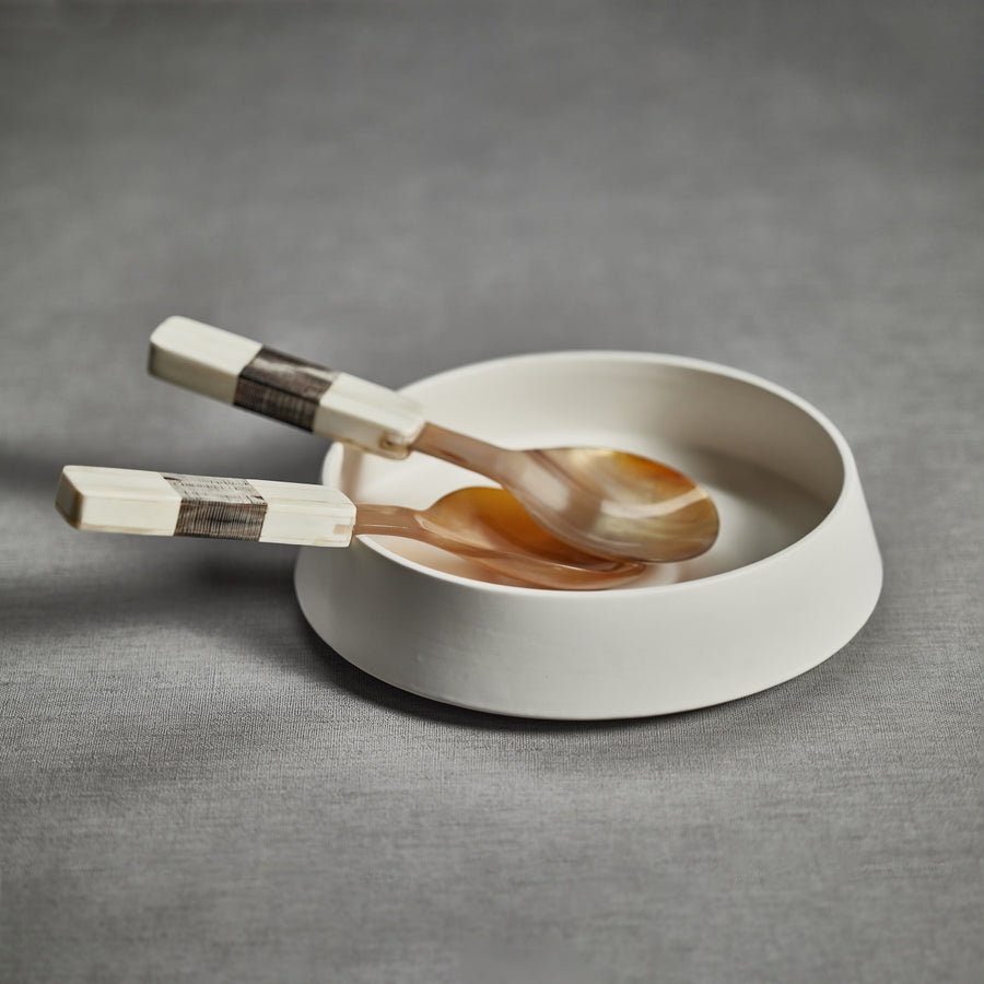 White Ceramic Service Bowl - Image 4