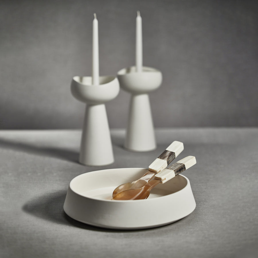 White Ceramic Service Bowl - Image 3
