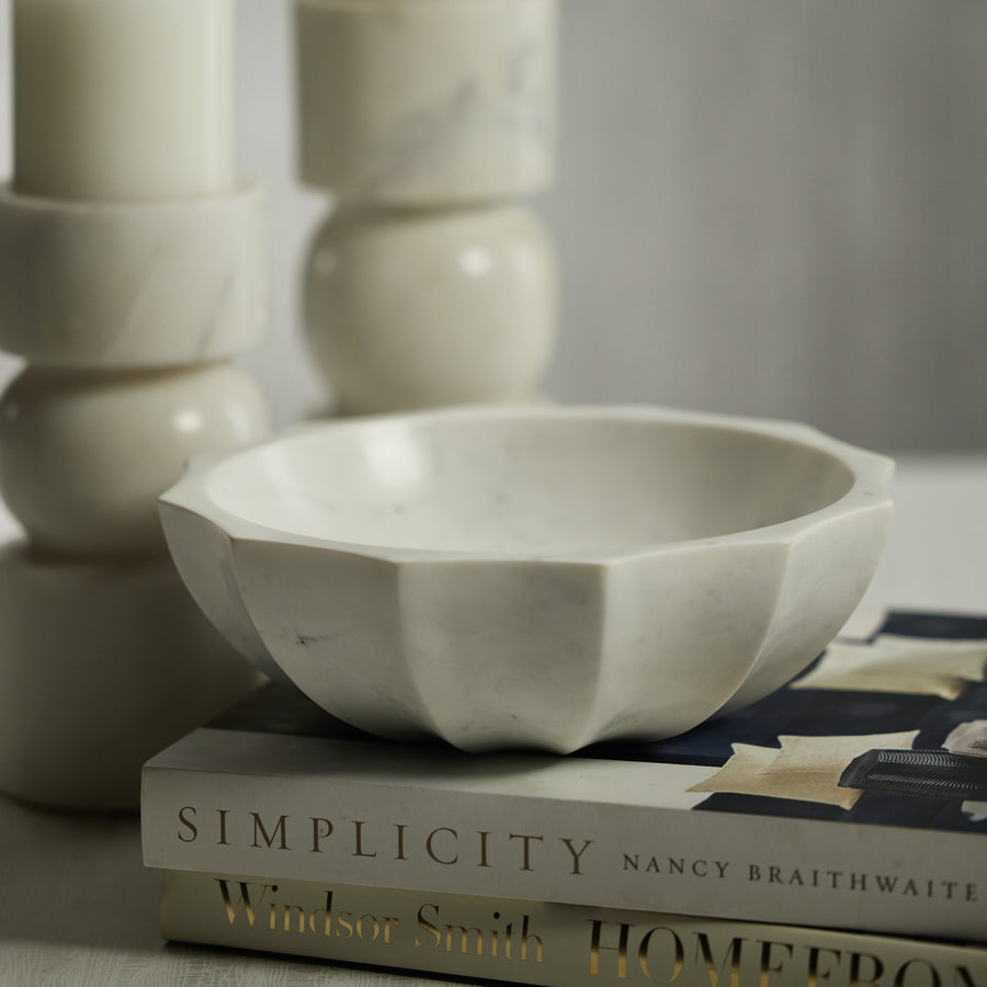 Scalloped Marble Bowl