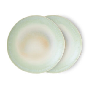 Patterned Stoneware Dinner Plates - Set of 2